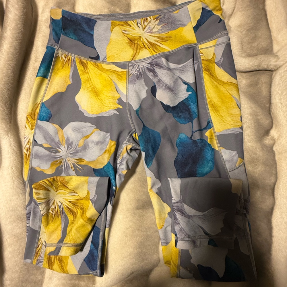 CALIA size medium blue and yellow full length leggings